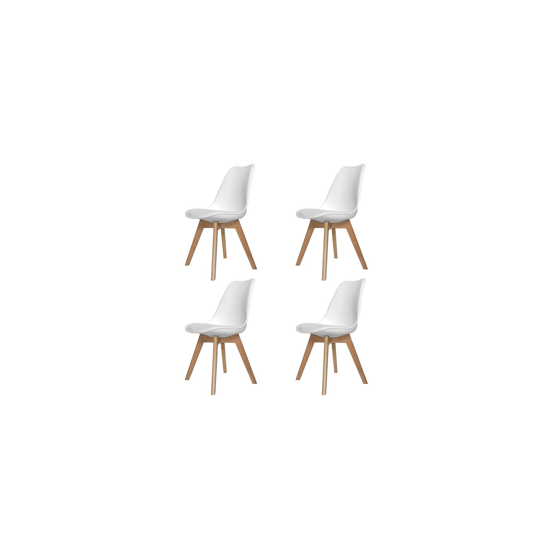 PACK 4 CHAISES NEW TOWER WOOD BLANCH