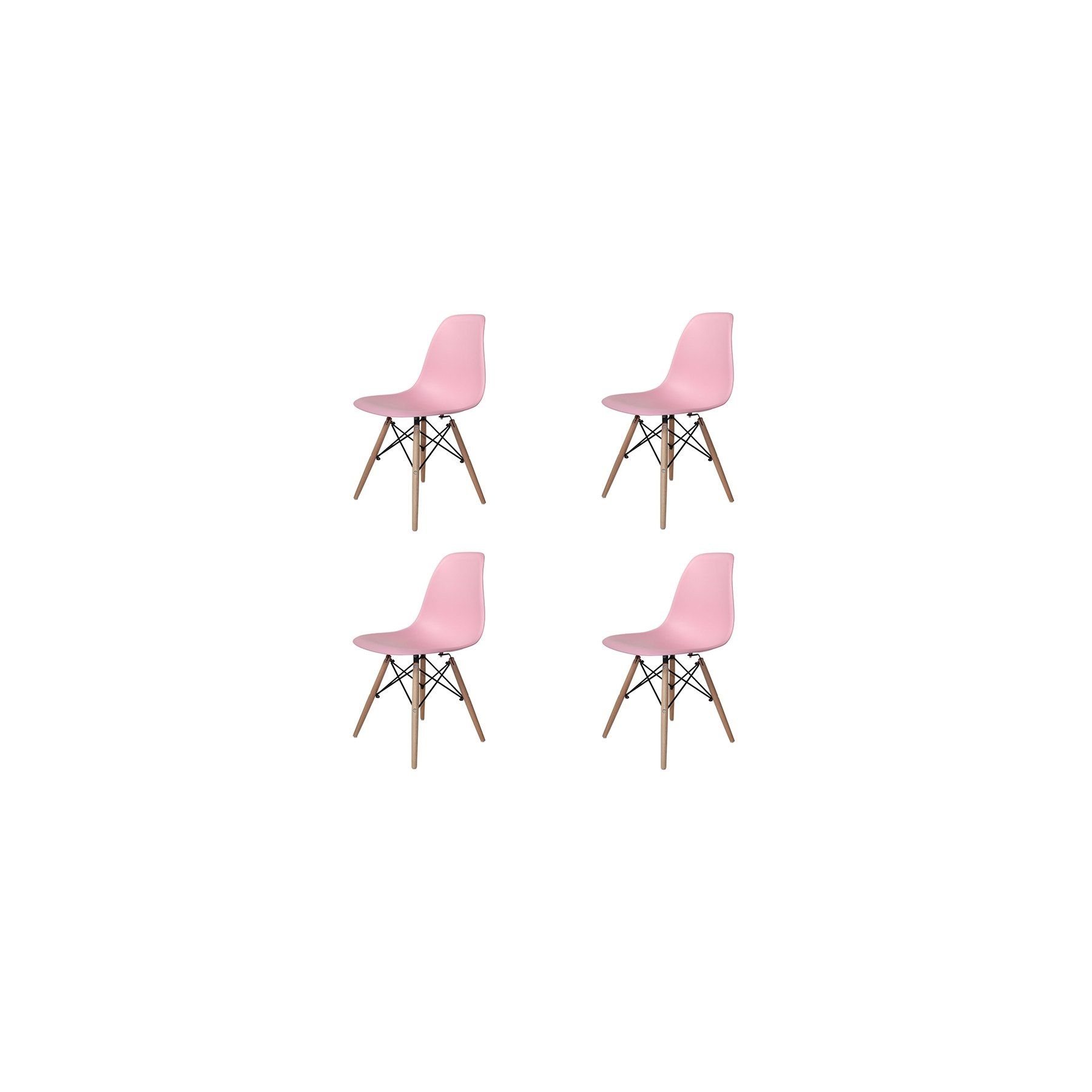 PACK 4 CHAISES TOWER WOOD ROSES EXTRA QUALITY