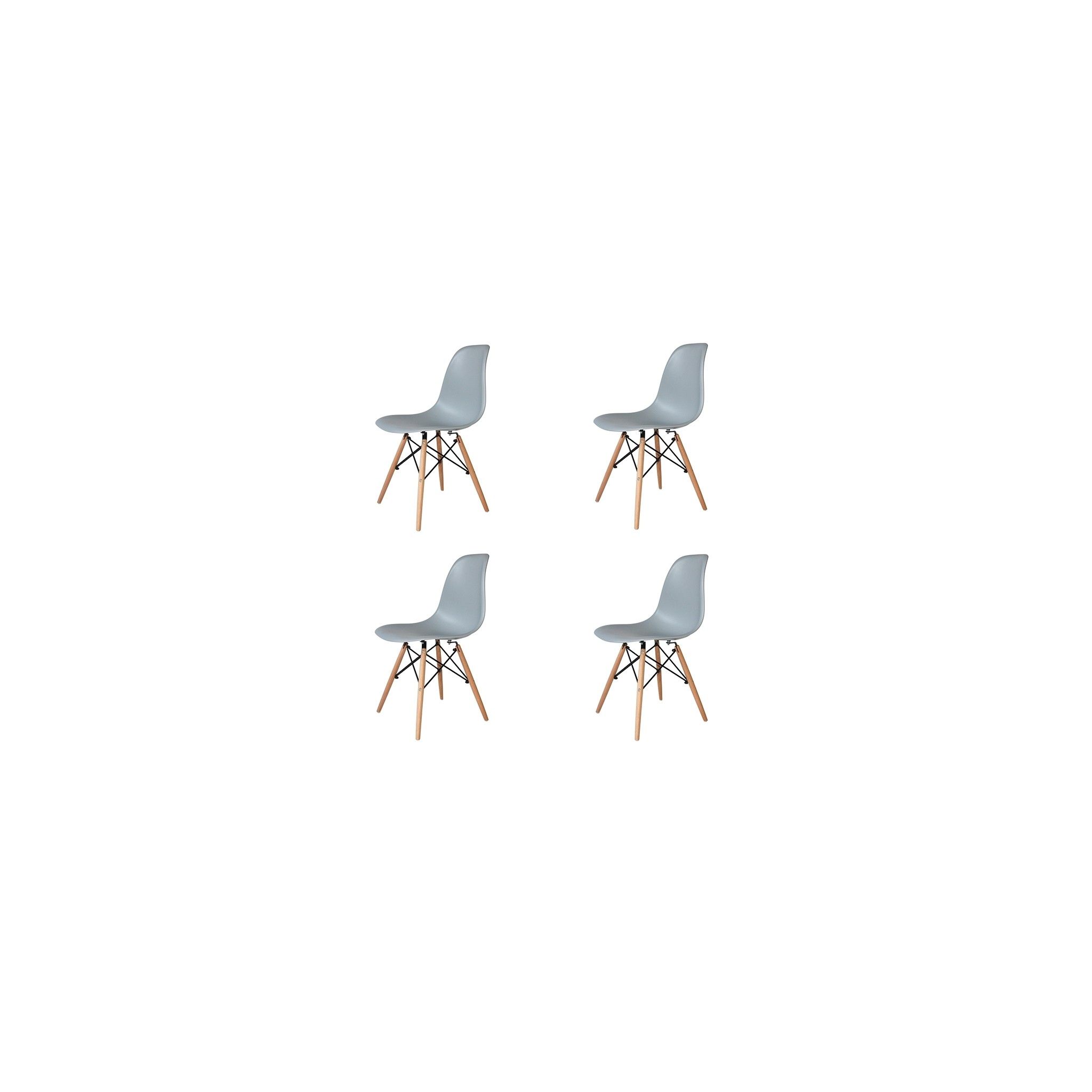 PACK 4 CHAISES TOWER WOOD GRIS EXTRA QUALITY