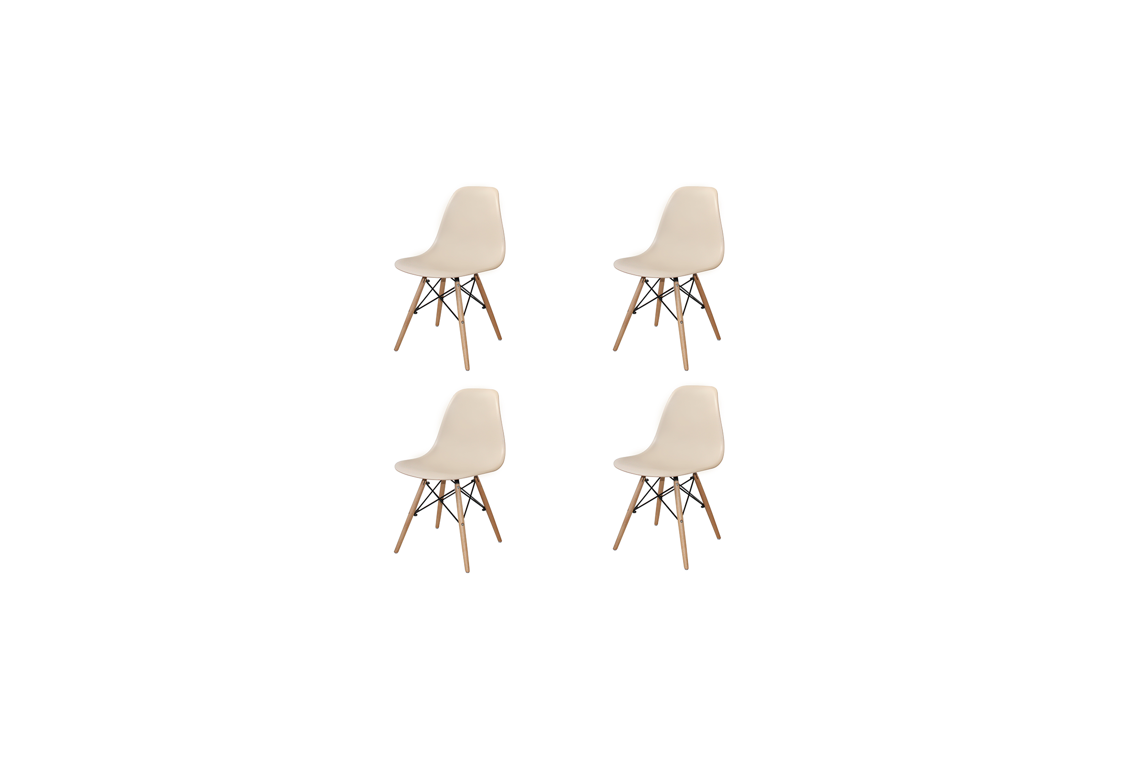 PACK 4 CHAISES TOWER WOOD SABLE EXTRA QUALITY