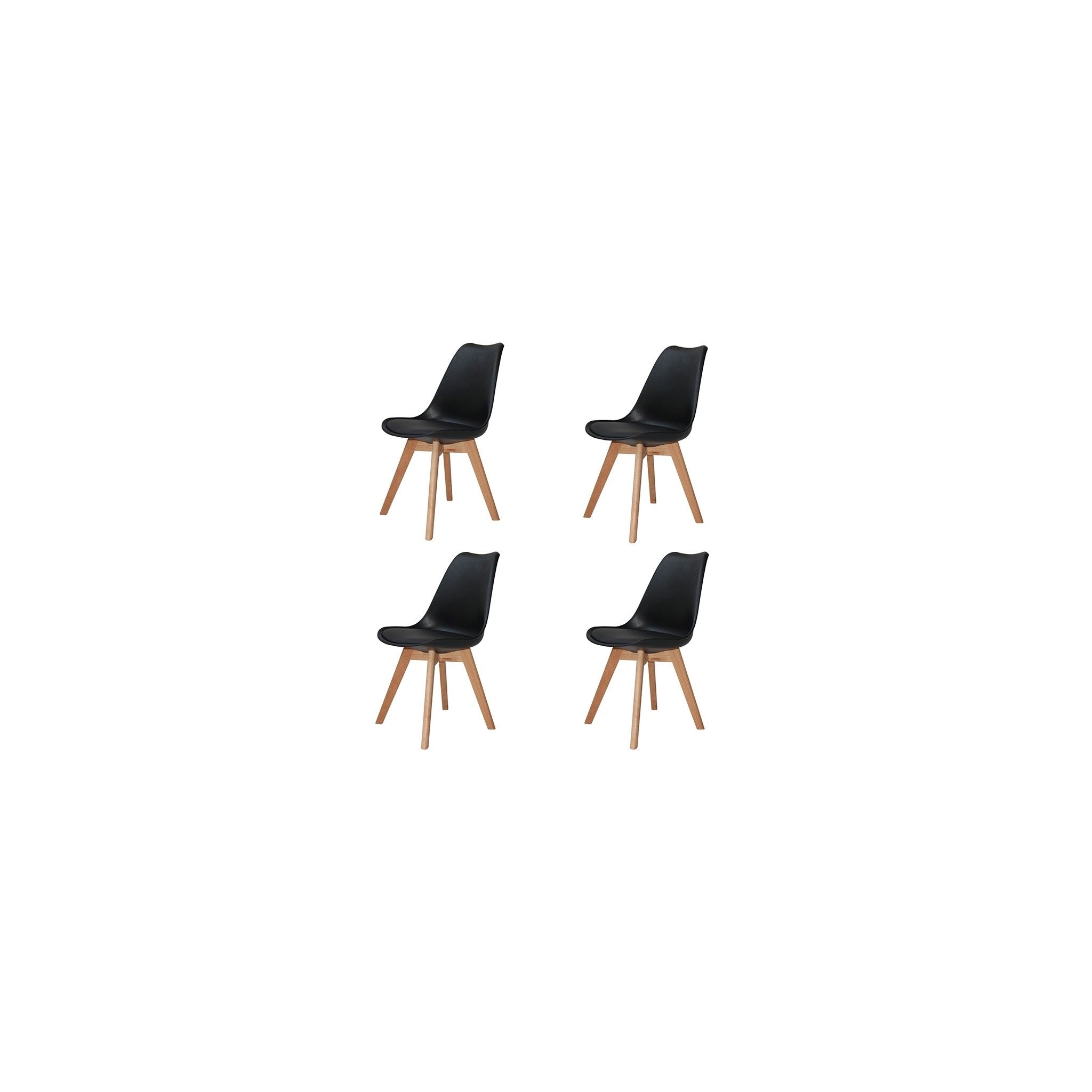 PACK 4 CHAISES NEW TOWER WOOD NOIRES