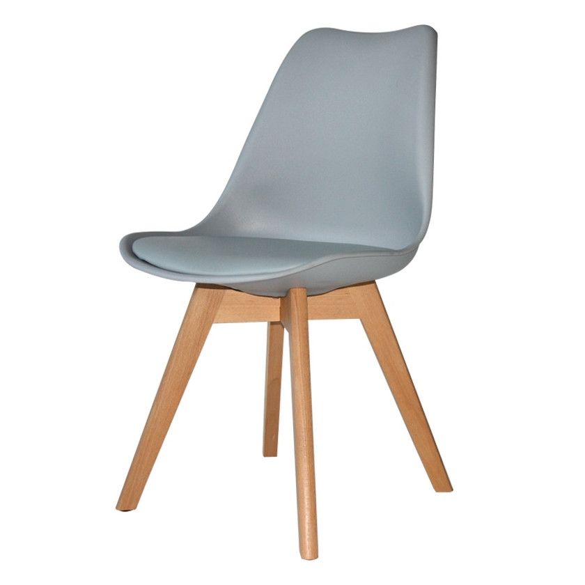 PACK 4 CHAISES NEW TOWER WOOD GRIS