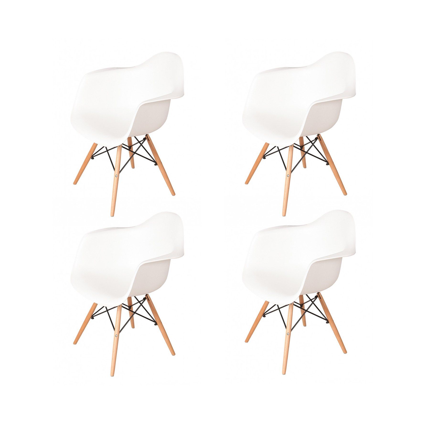 PACK 4 FAUTEUILS TOWER WOOD BLANCS