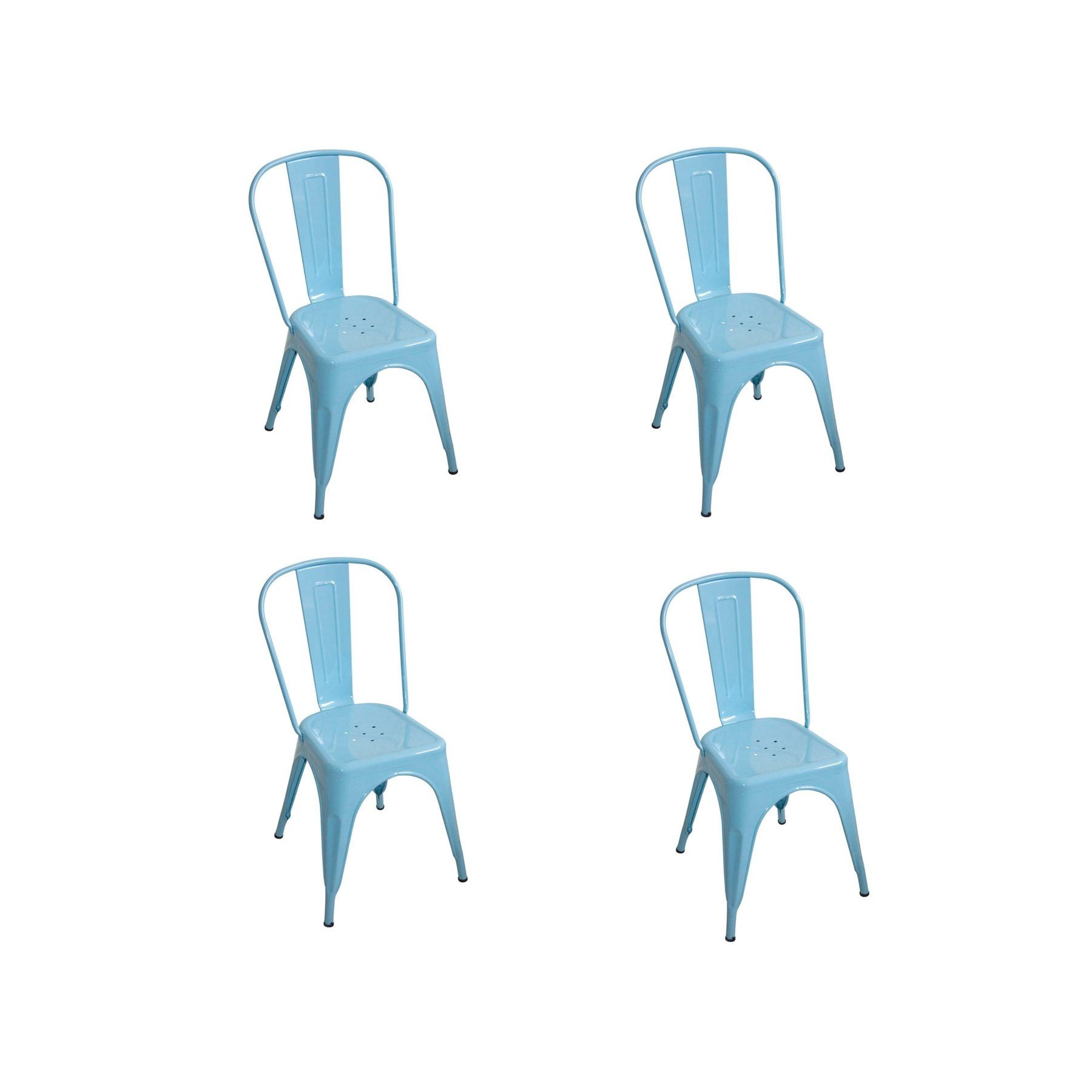 PACK 4 CHAISES LANK BLEUES