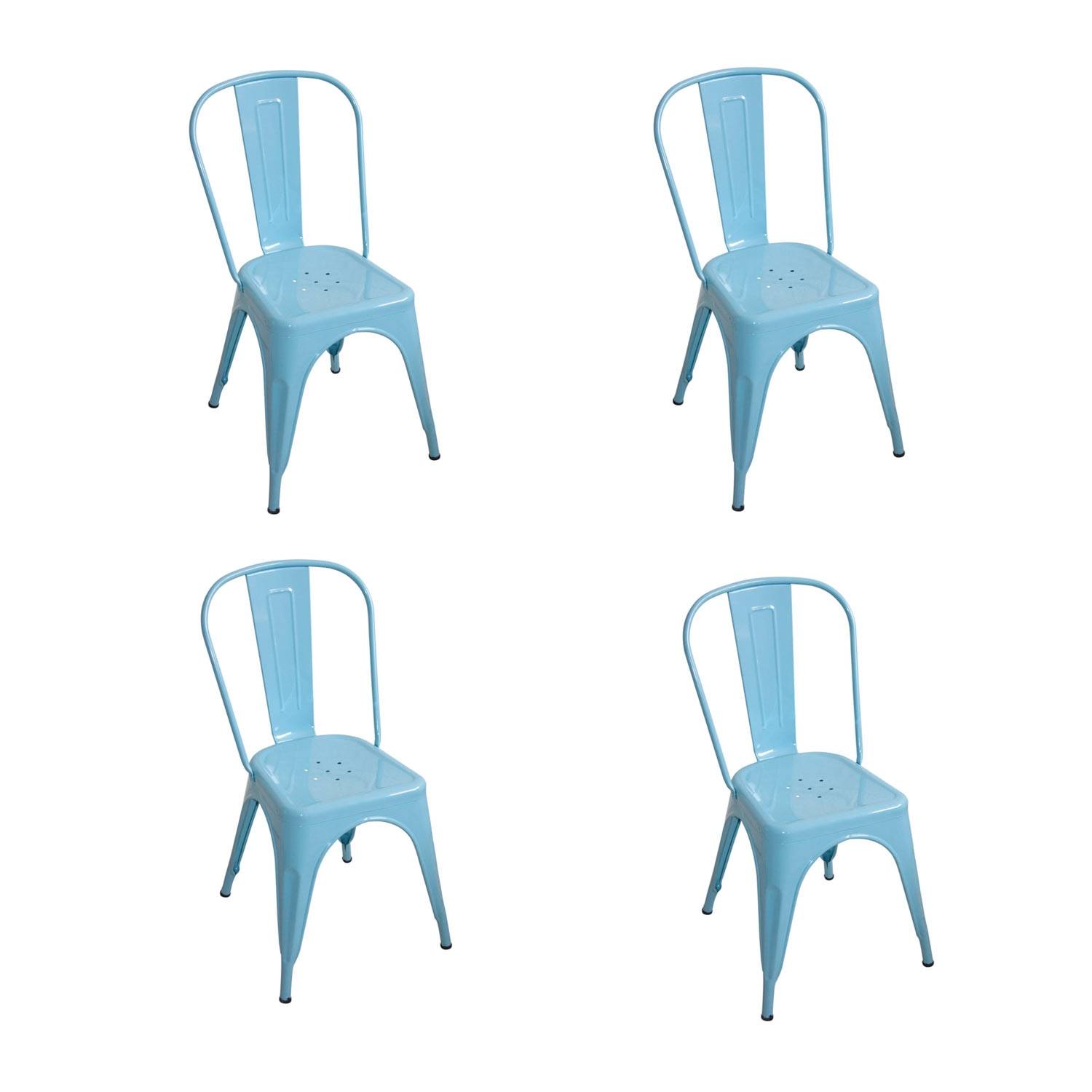 PACK 4 CHAISES LANK BLEUES