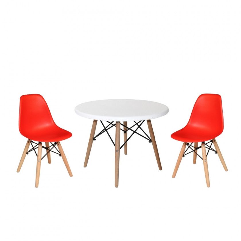PACK TABLE ET 2 CHAISES BABY TOWER ROUGES