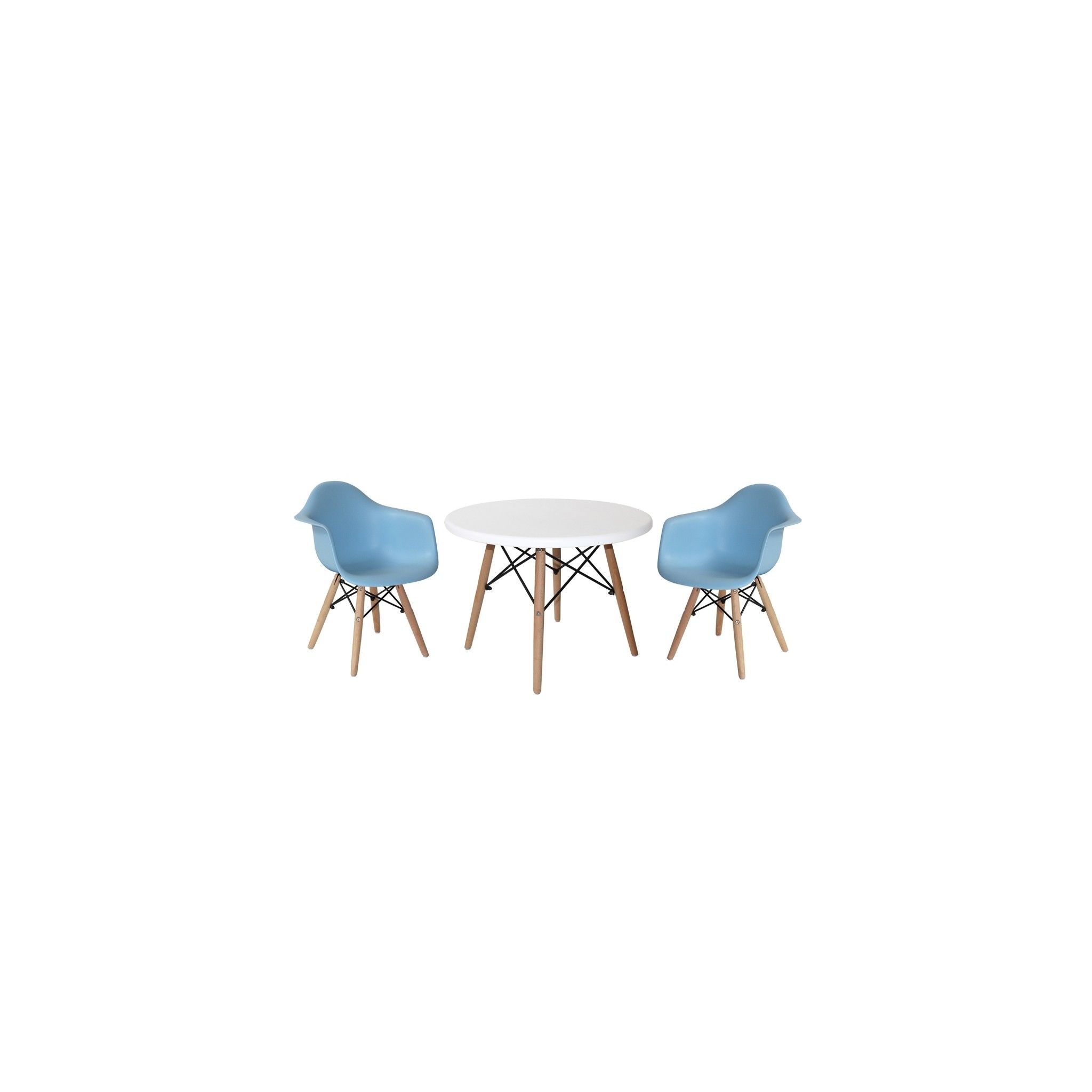 PACK TABLE ET 2 CHAISES BABY TOWER WOOD BLEUES