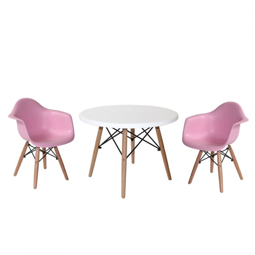 PACK D'UNE TABLE ET 2 CHAISES BABY ROSES