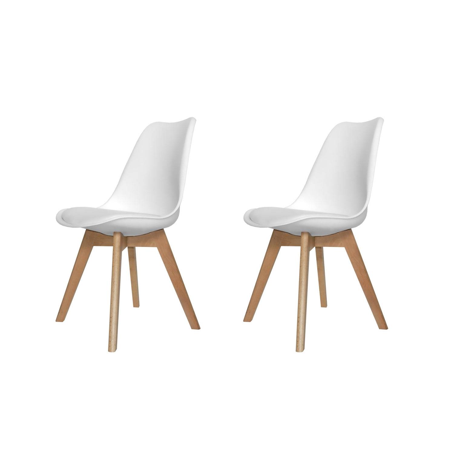 PACK 2 CHAISES NEW TOWER WOOD BLANCHES