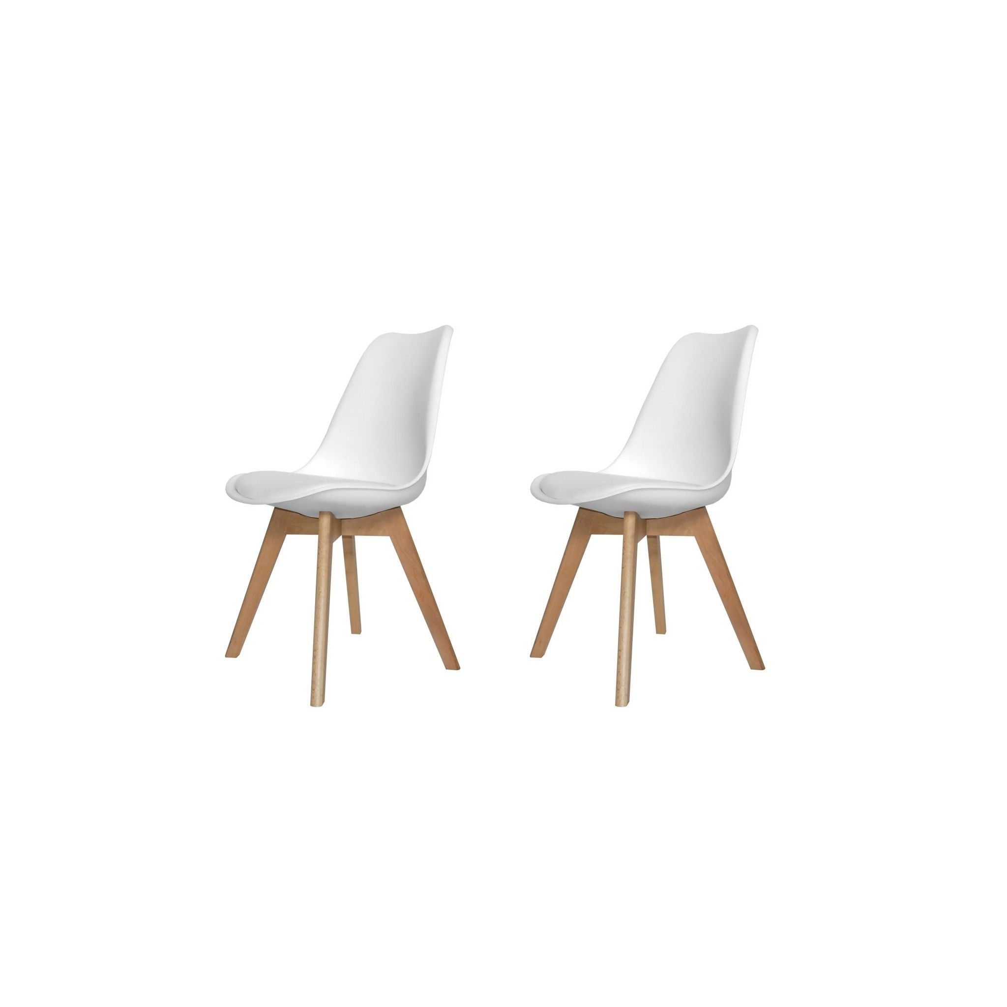 PACK 2 CHAISES NEW TOWER WOOD BLANCHES