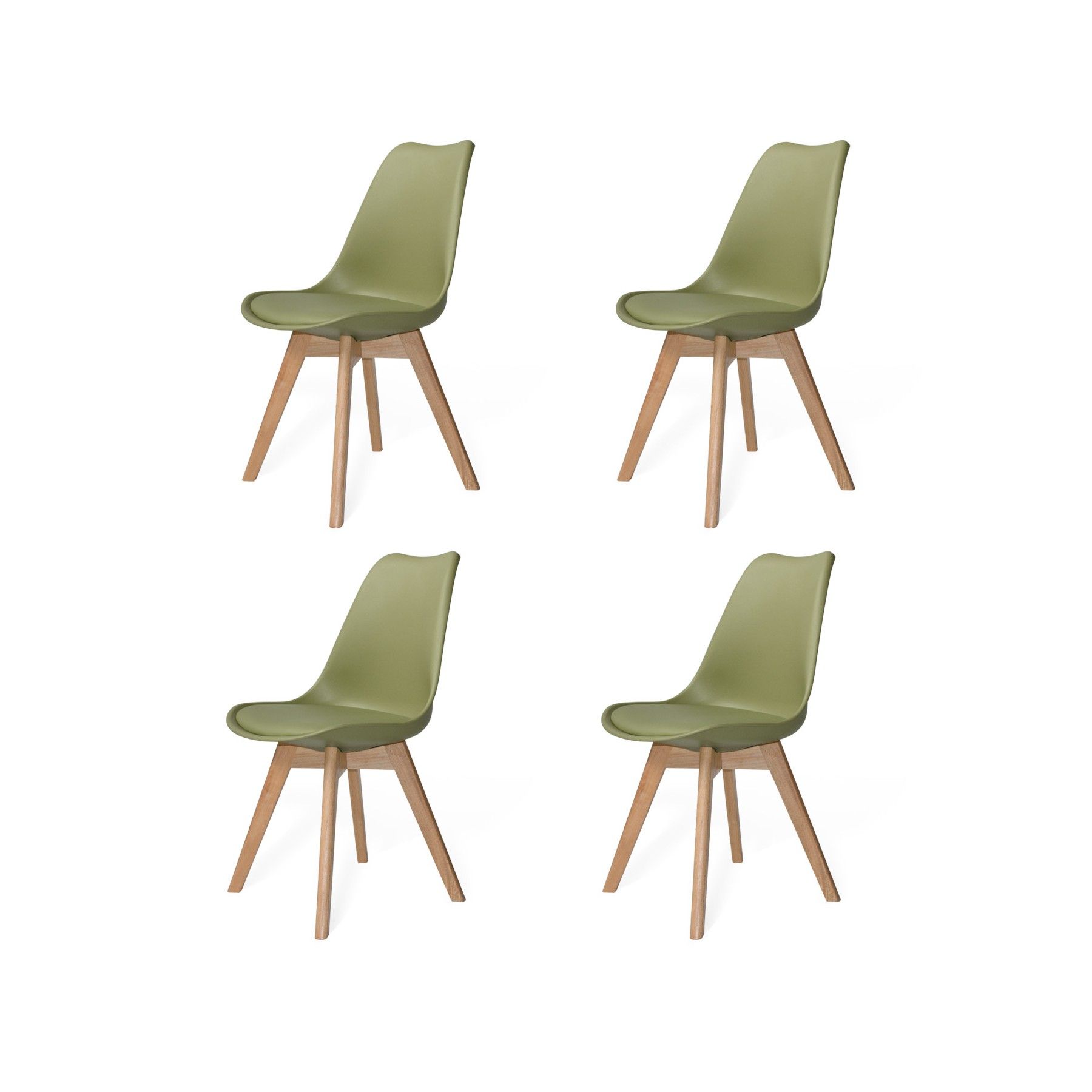 PACK 4 CHAISES NEW TOWER WOOD VERTES