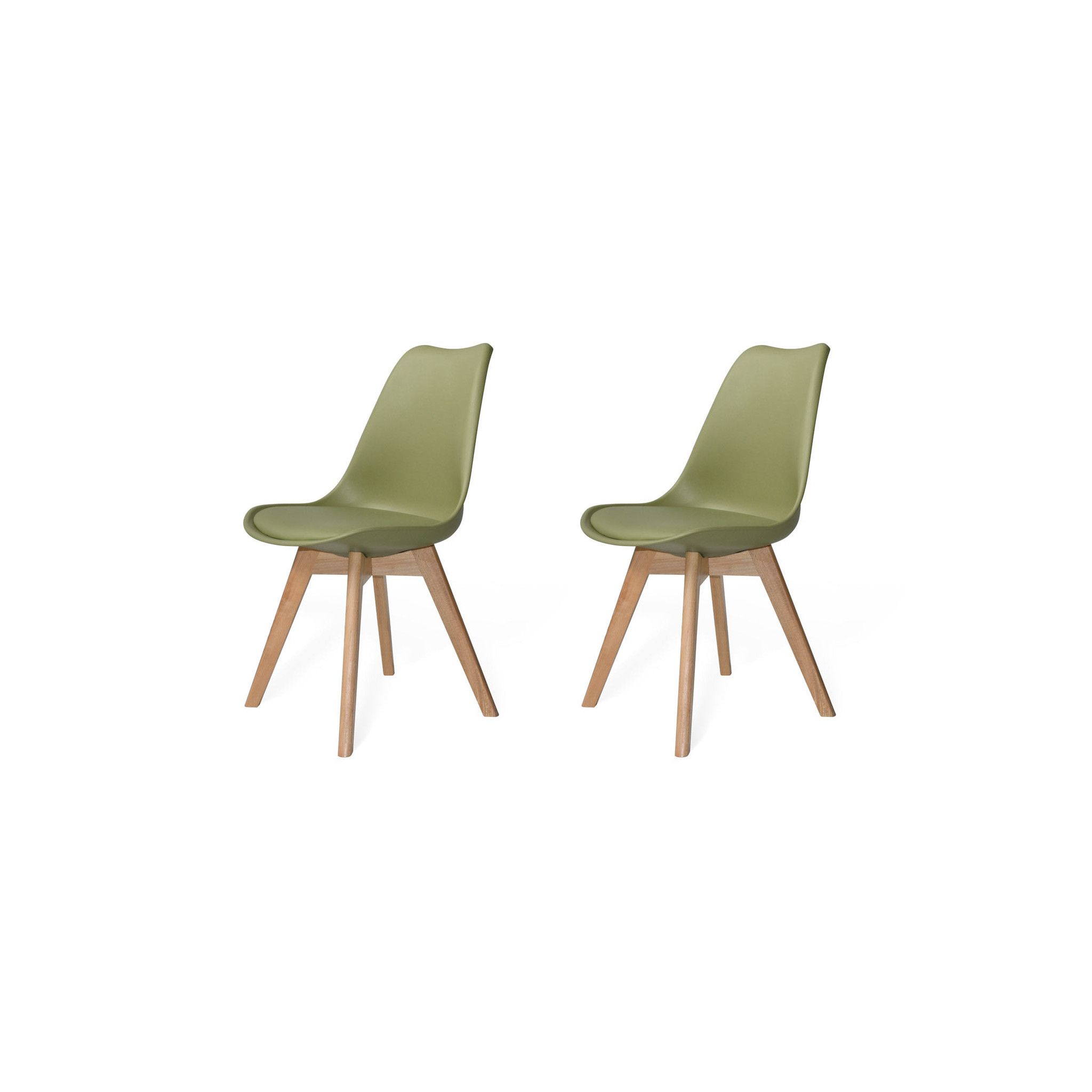 PACK 2 CHAISES NEW TOWER WOOD VERTE EXTRA QUALITY