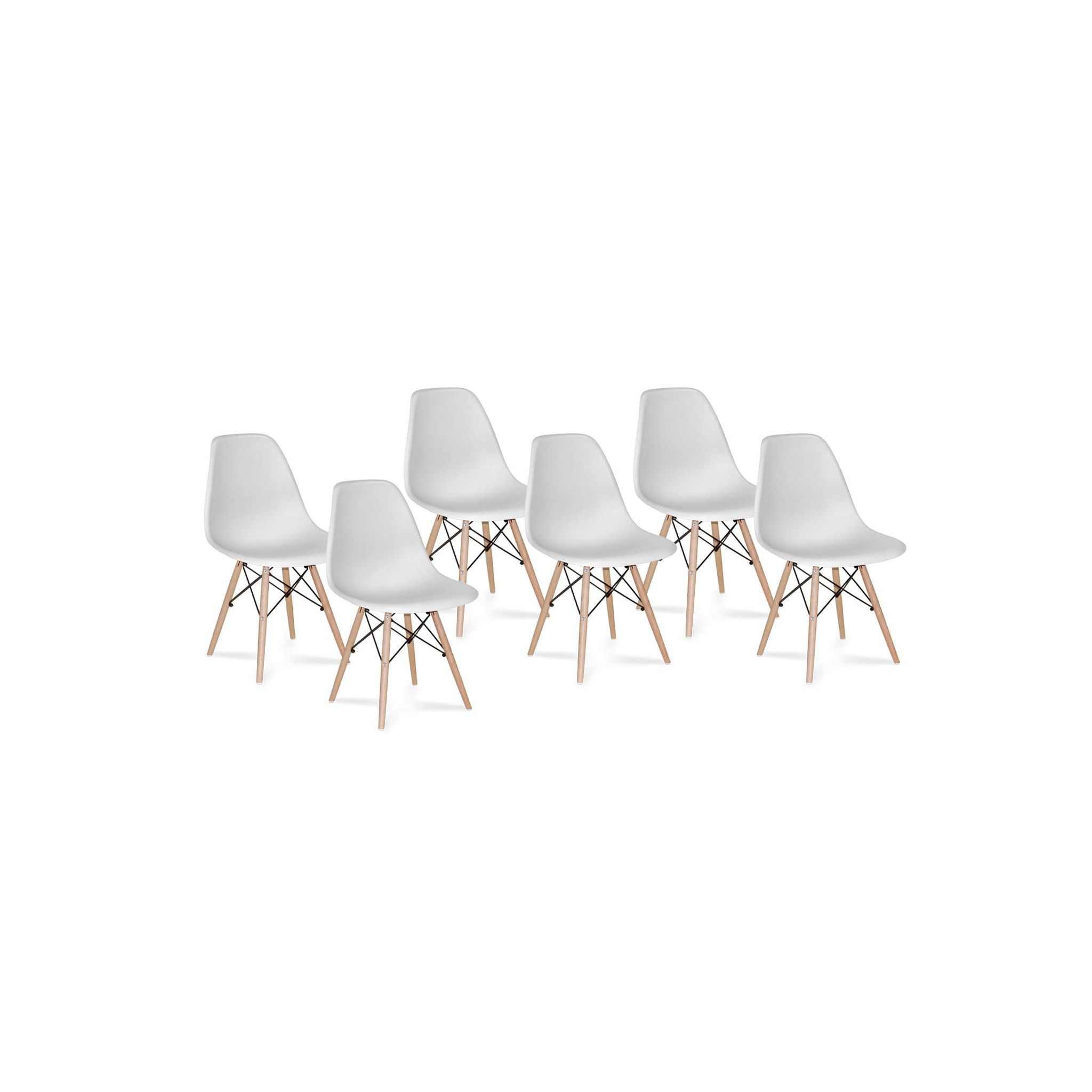PACK 6 CHAISES TOWER WOOD BLANCHES EXTRA QUALITY