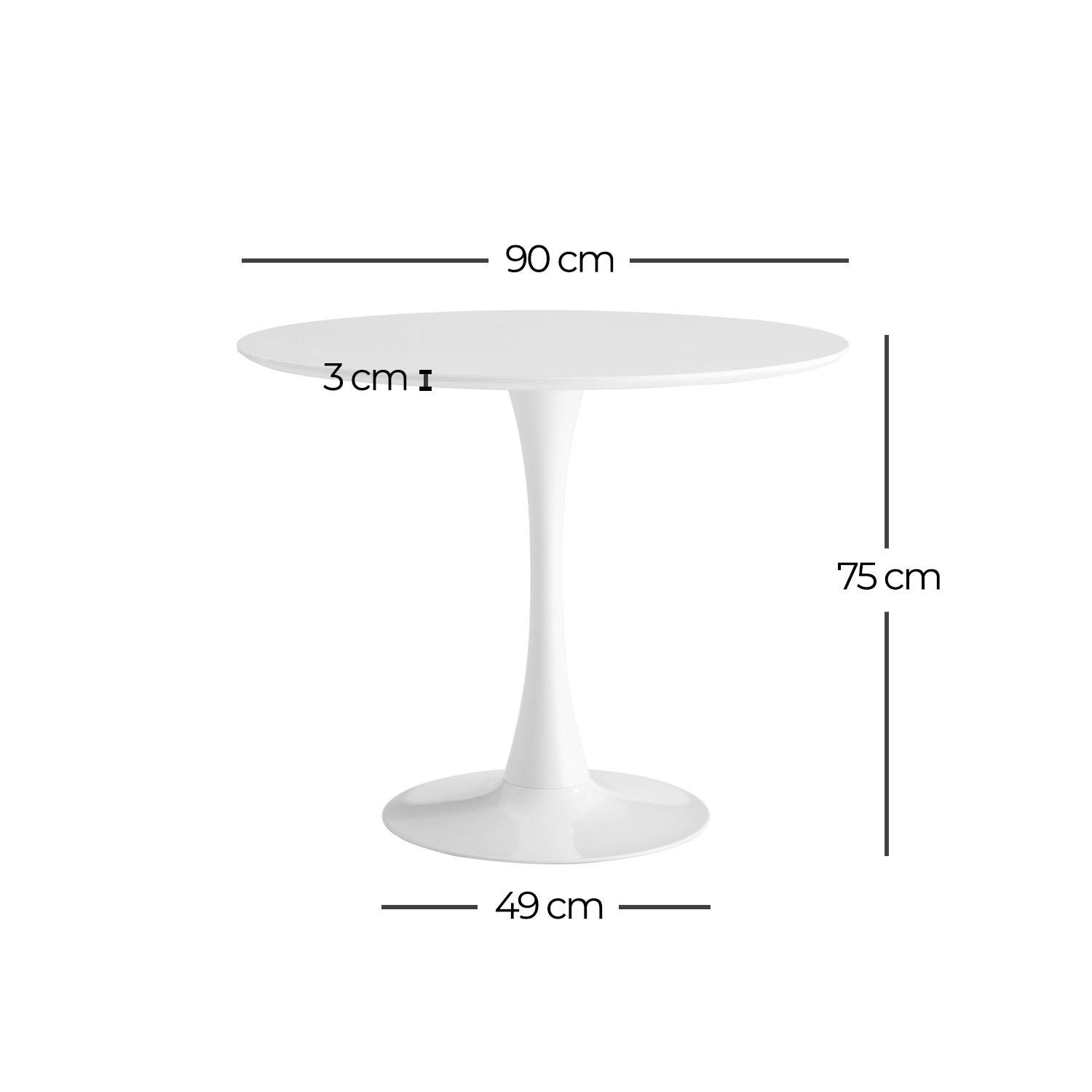 TABLE RONDE IBIZA WHITE Ø90 CM - Tables 