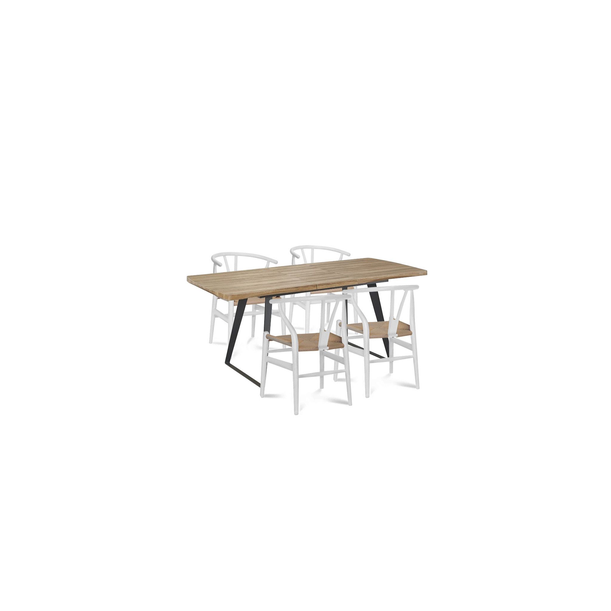 PACK 4 CHAISES WISHGREY WHITE + TABLE BRECKER