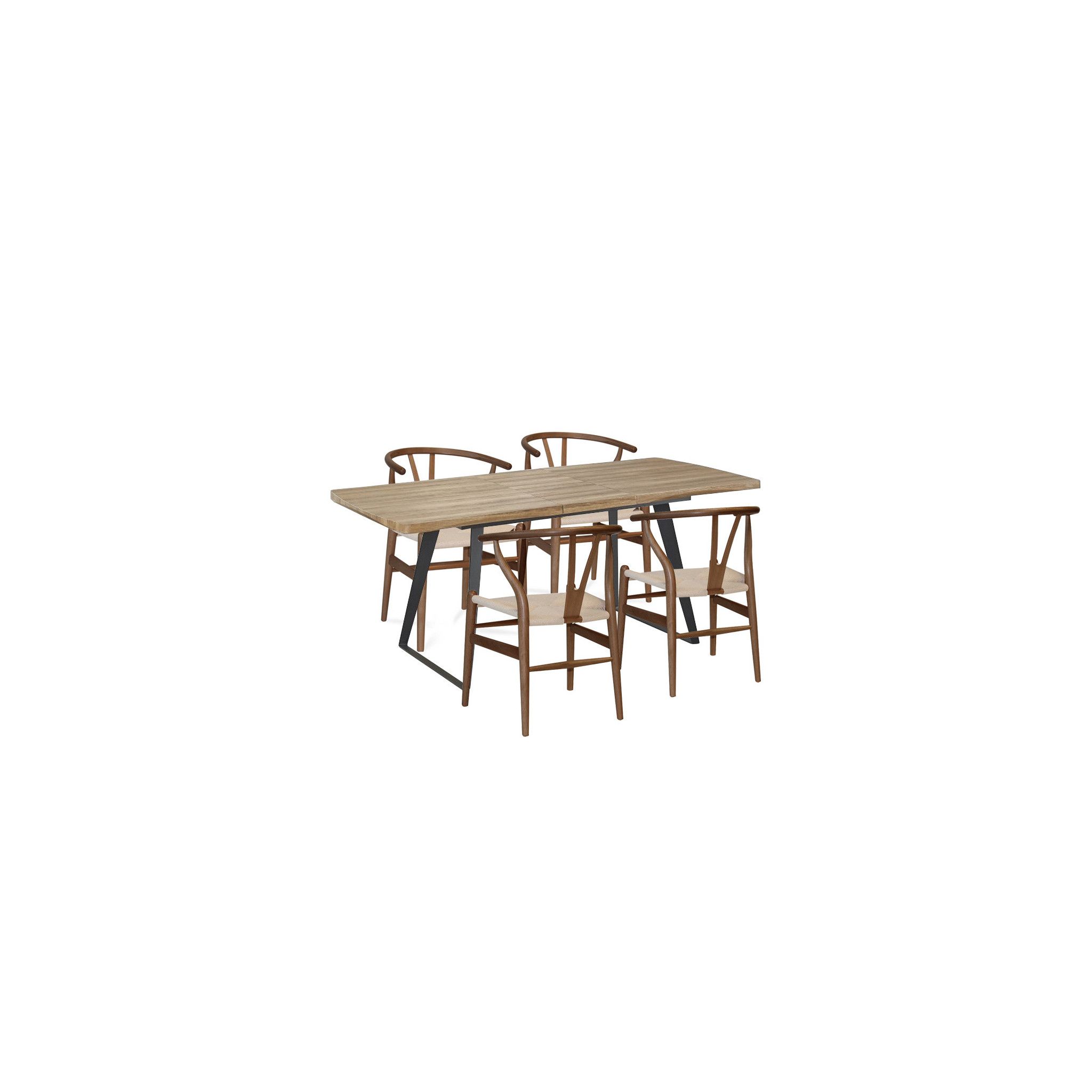 PACK 4 CHAISES WISHGREY MAHOGANY + TABLE BRECKER