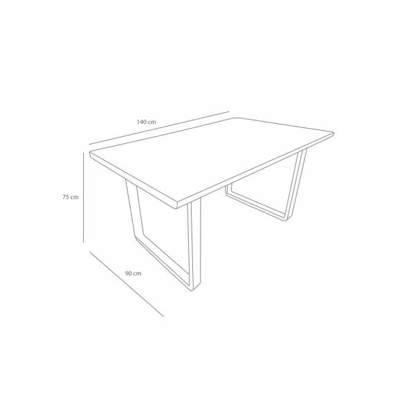 TABLE À MANGER ROSS BLANC - Tables Rectangulaires 